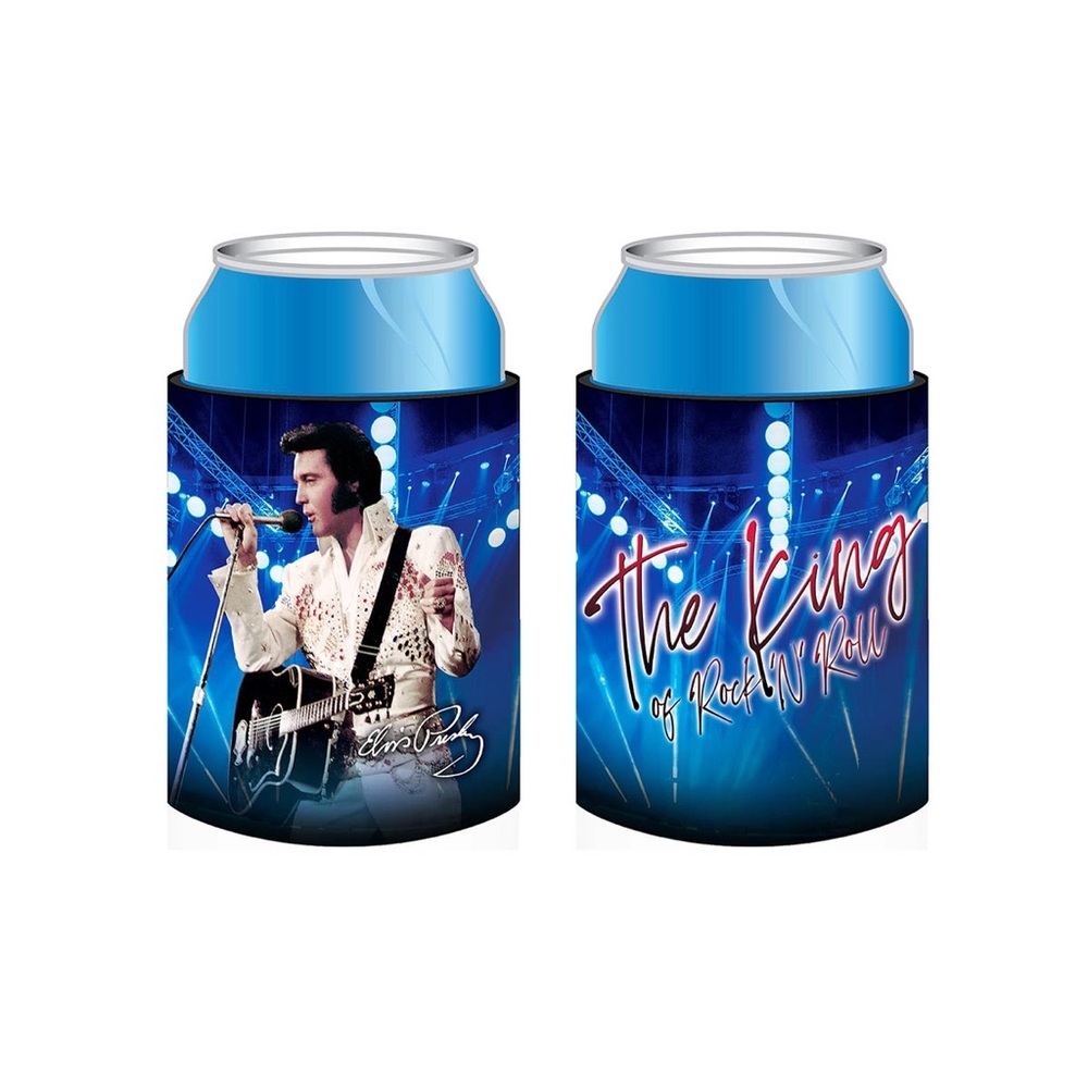 NWT Elvis Presley Blue King of Rock 'n' Roll Can Cooler coozie huggie